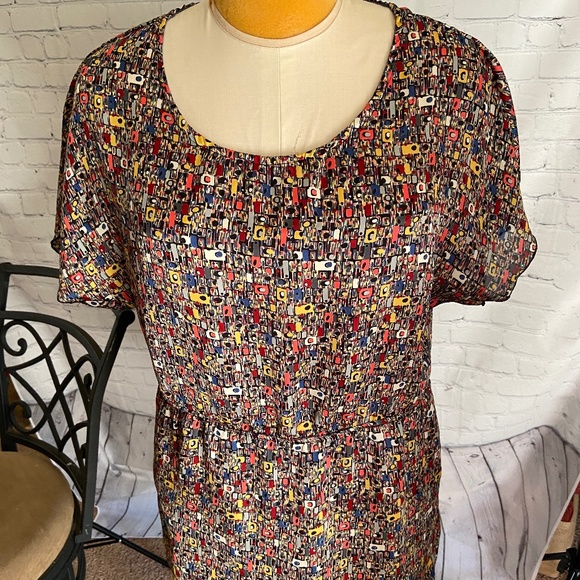 WOMENS MED/LARGE MULTI COLOR TOP BLOUSE - Picture 2 of 6